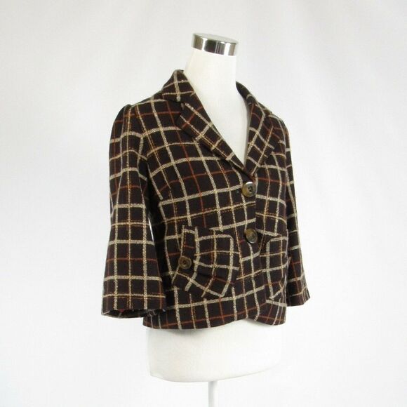 Alex Gaines dark brown beige jacket 6 - Picture 3 of 8